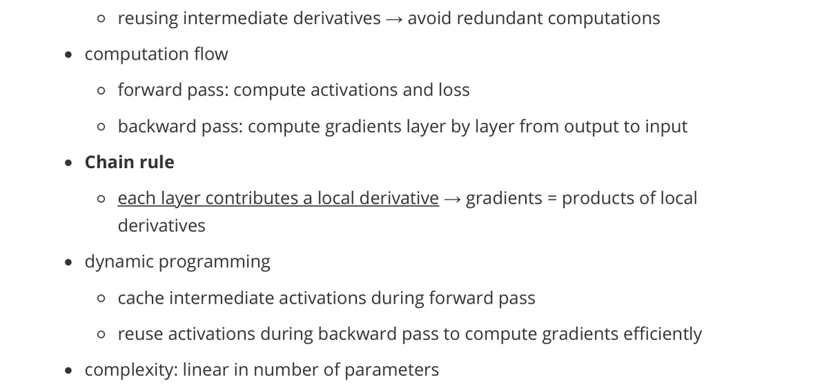 Backpropagation continued — Chain rule, Computation flow, Dynamic programming (page 7 portion)