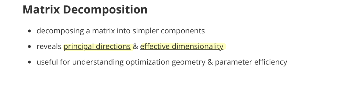 Matrix Decomposition intro