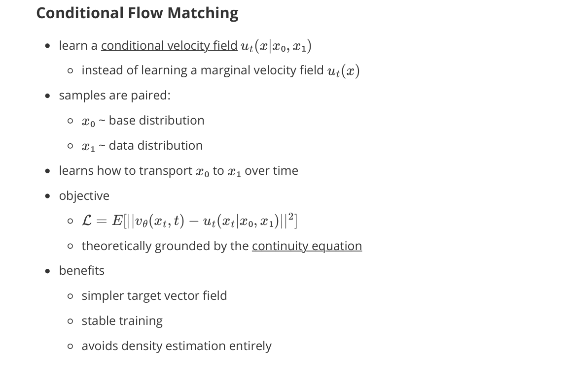 Conditional Flow Matching (handwritten)