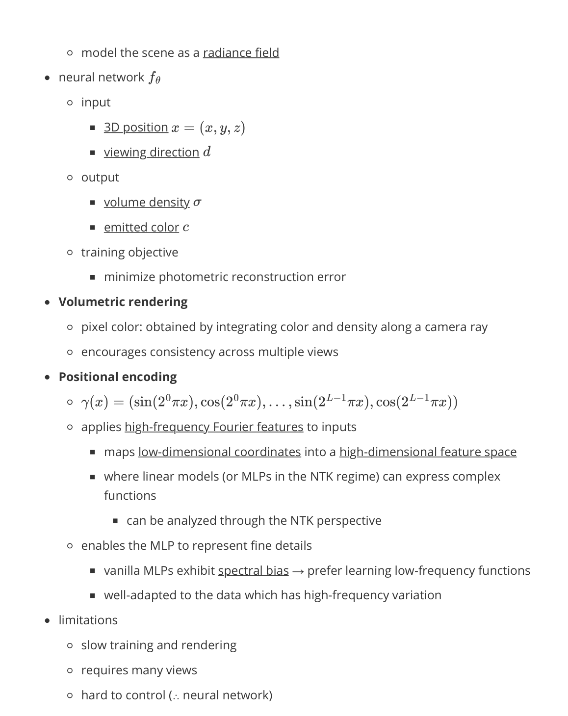 NeRF — Volumetric rendering & Positional encoding